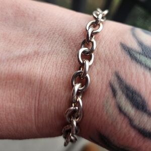 Handmade Sterling Silver 925 Rolo Link Bracelet Lobster Clasp